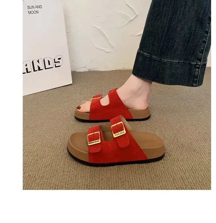 Women Red Birkenstock Slippers Summer Outer Wear 2025 — feature 17