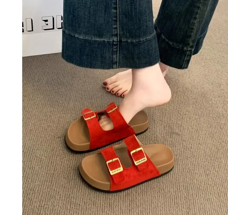 Women Red Birkenstock Slippers Summer Outer Wear 2025 — feature 18
