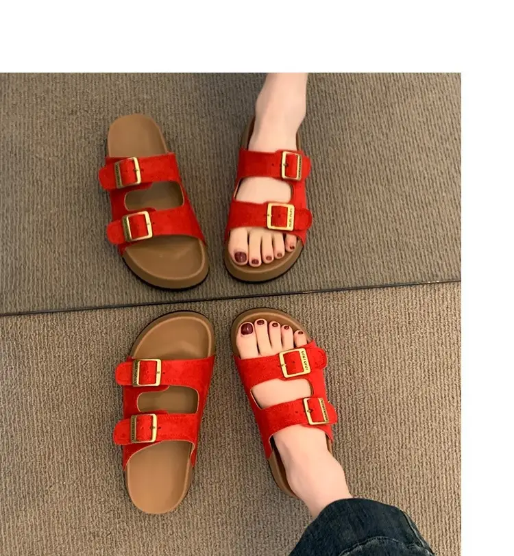 Women Red Birkenstock Slippers Summer Outer Wear 2025 — feature 19