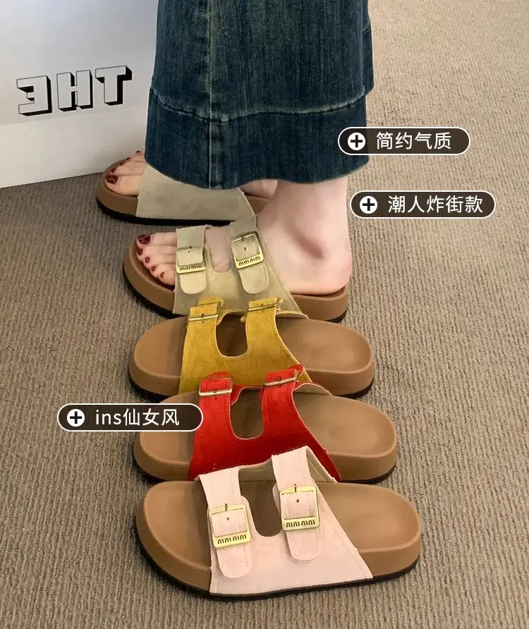Women Red Birkenstock Slippers Summer Outer Wear 2025 — feature 2