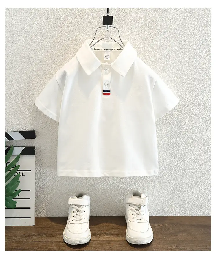 8268 Boys Summer Polo Shirt Grey Medium Large — feature 14