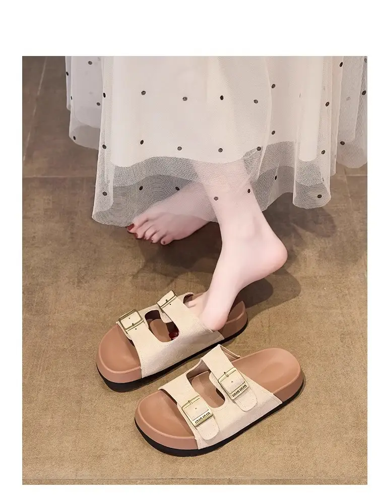 Beautiful Thick-Soled Birkenstock Shoes and Slippers for Women's Summer Outer Wear 2025 New Height-Increasing Super Popular Casual Beach Slippers — feature 11