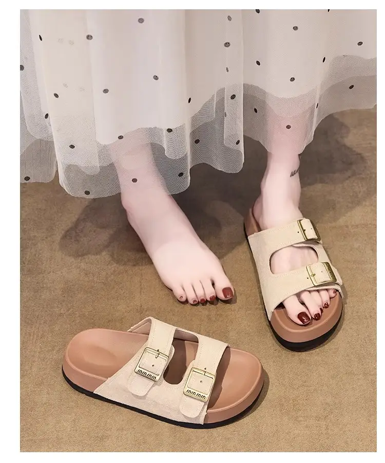 Beautiful Thick-Soled Birkenstock Shoes and Slippers for Women's Summer Outer Wear 2025 New Height-Increasing Super Popular Casual Beach Slippers — feature 12