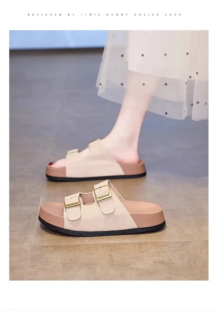 Beautiful Thick-Soled Birkenstock Shoes and Slippers for Women's Summer Outer Wear 2025 New Height-Increasing Super Popular Casual Beach Slippers — feature 13