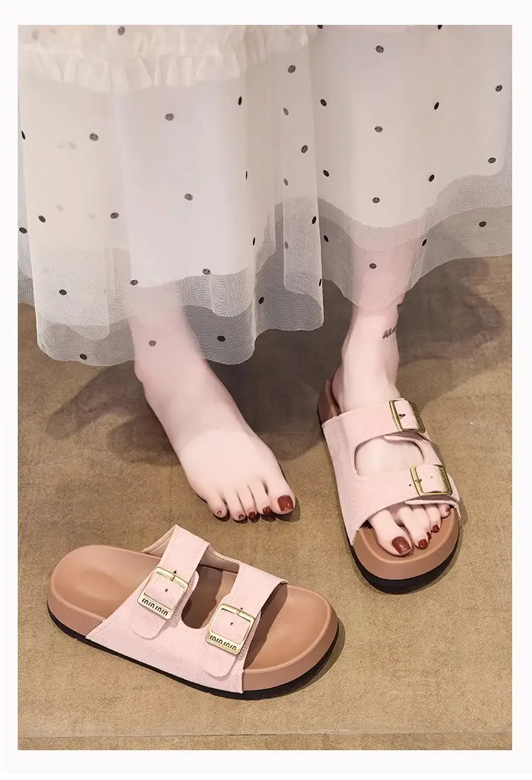 Beautiful Thick-Soled Birkenstock Shoes and Slippers for Women's Summer Outer Wear 2025 New Height-Increasing Super Popular Casual Beach Slippers — feature 16