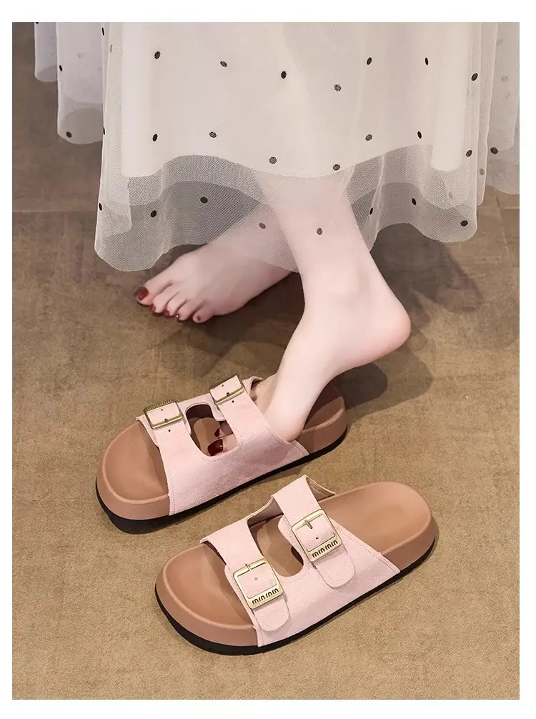 Beautiful Thick-Soled Birkenstock Shoes and Slippers for Women's Summer Outer Wear 2025 New Height-Increasing Super Popular Casual Beach Slippers — feature 17
