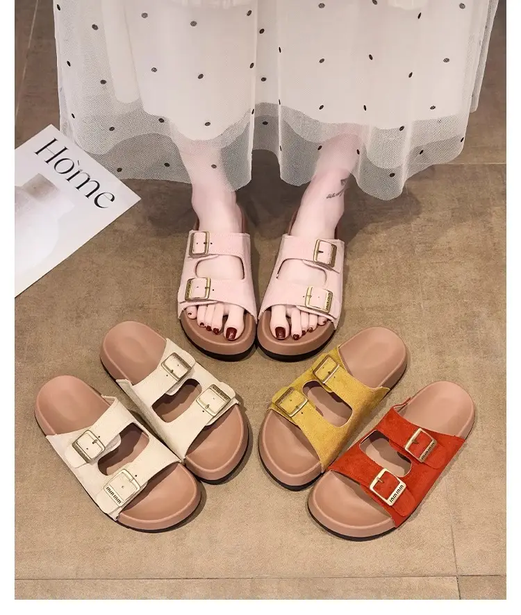 Beautiful Thick-Soled Birkenstock Shoes and Slippers for Women's Summer Outer Wear 2025 New Height-Increasing Super Popular Casual Beach Slippers — feature 18