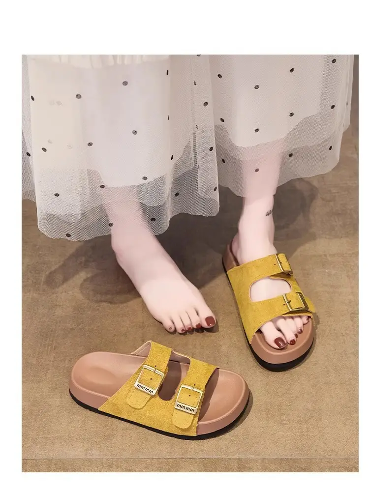 Beautiful Thick-Soled Birkenstock Shoes and Slippers for Women's Summer Outer Wear 2025 New Height-Increasing Super Popular Casual Beach Slippers — feature 21