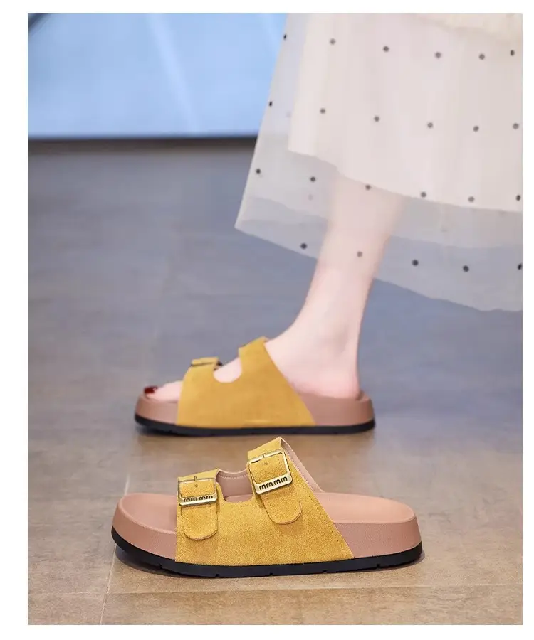 Beautiful Thick-Soled Birkenstock Shoes and Slippers for Women's Summer Outer Wear 2025 New Height-Increasing Super Popular Casual Beach Slippers — feature 22