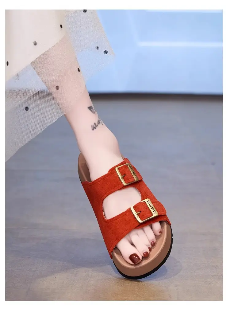 Beautiful Thick-Soled Birkenstock Shoes and Slippers for Women's Summer Outer Wear 2025 New Height-Increasing Super Popular Casual Beach Slippers — feature 27