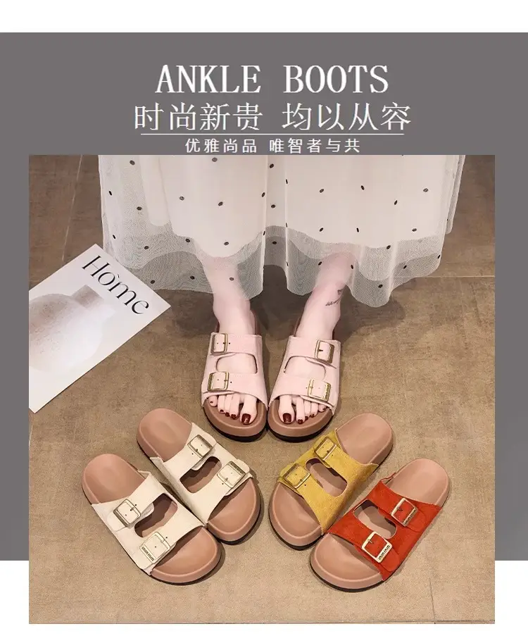 Beautiful Thick-Soled Birkenstock Shoes and Slippers for Women's Summer Outer Wear 2025 New Height-Increasing Super Popular Casual Beach Slippers — feature 3
