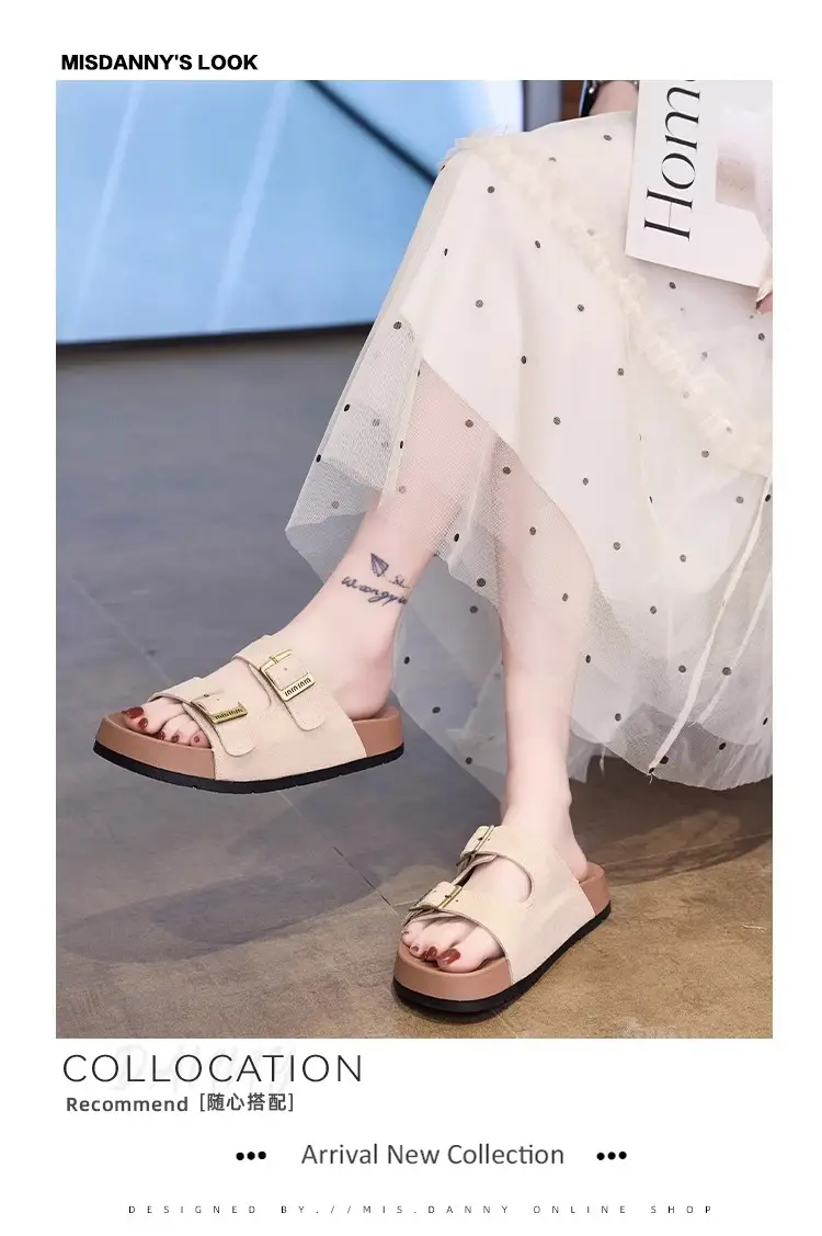 Beautiful Thick-Soled Birkenstock Shoes and Slippers for Women's Summer Outer Wear 2025 New Height-Increasing Super Popular Casual Beach Slippers — feature 8