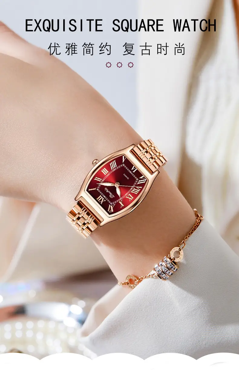 Women's Rose Gold Quartz Watch Waterproof Fashion B7646L — feature 5