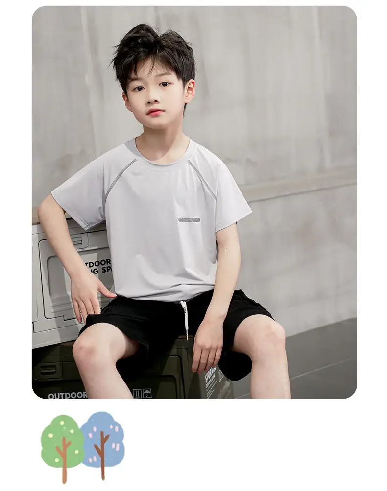 Pink Quick-Drying Kids T-Shirt Medium to Large — feature 22