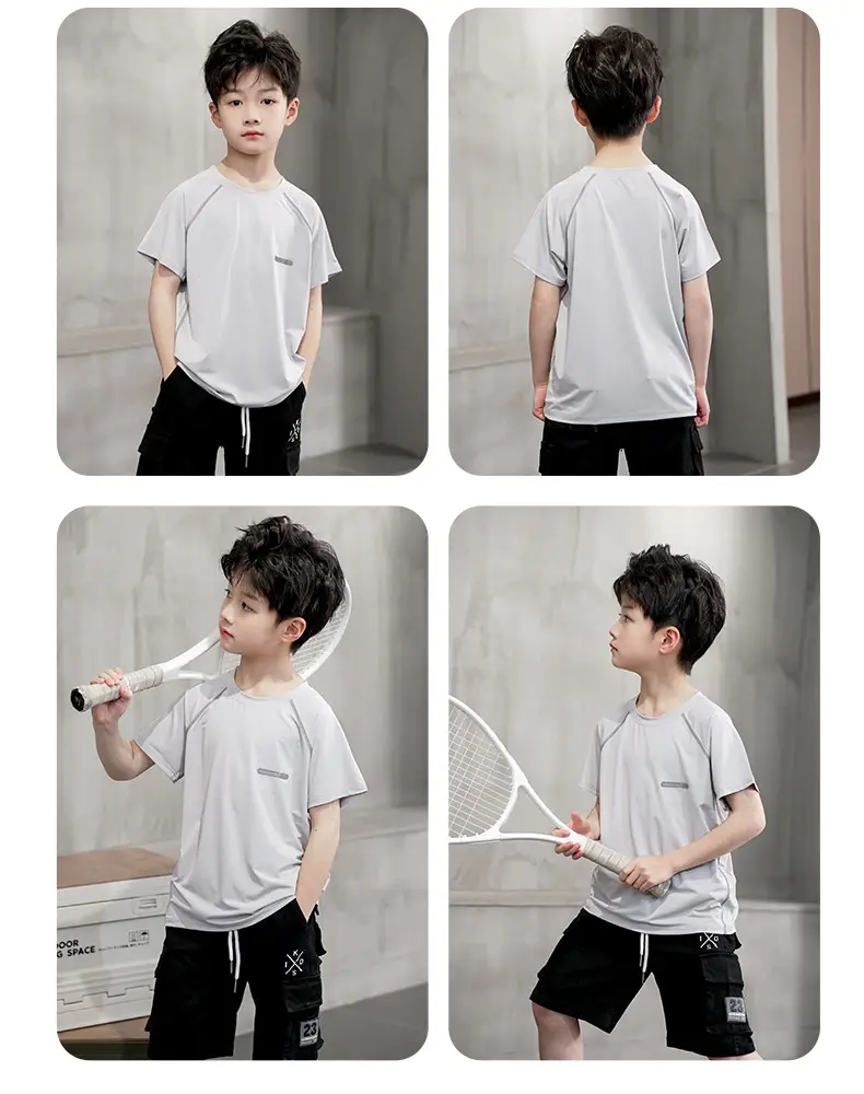 Pink Quick-Drying Kids T-Shirt Medium to Large — feature 23