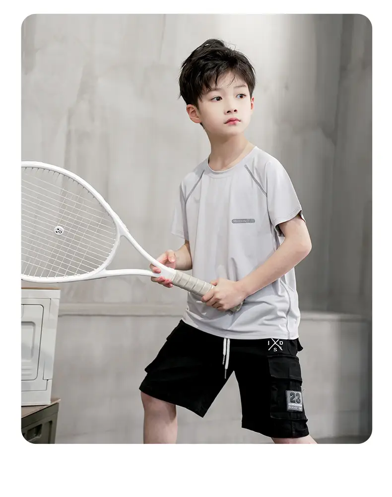 Pink Quick-Drying Kids T-Shirt Medium to Large — feature 24