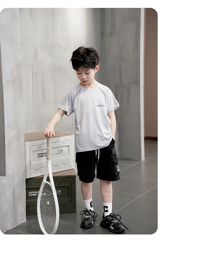 Pink Quick-Drying Kids T-Shirt Medium to Large — feature 25