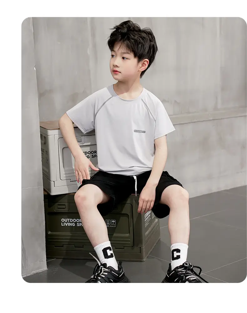 Pink Quick-Drying Kids T-Shirt Medium to Large — feature 26