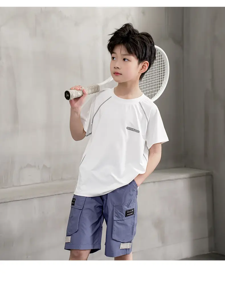 Pink Quick-Drying Kids T-Shirt Medium to Large — feature 27