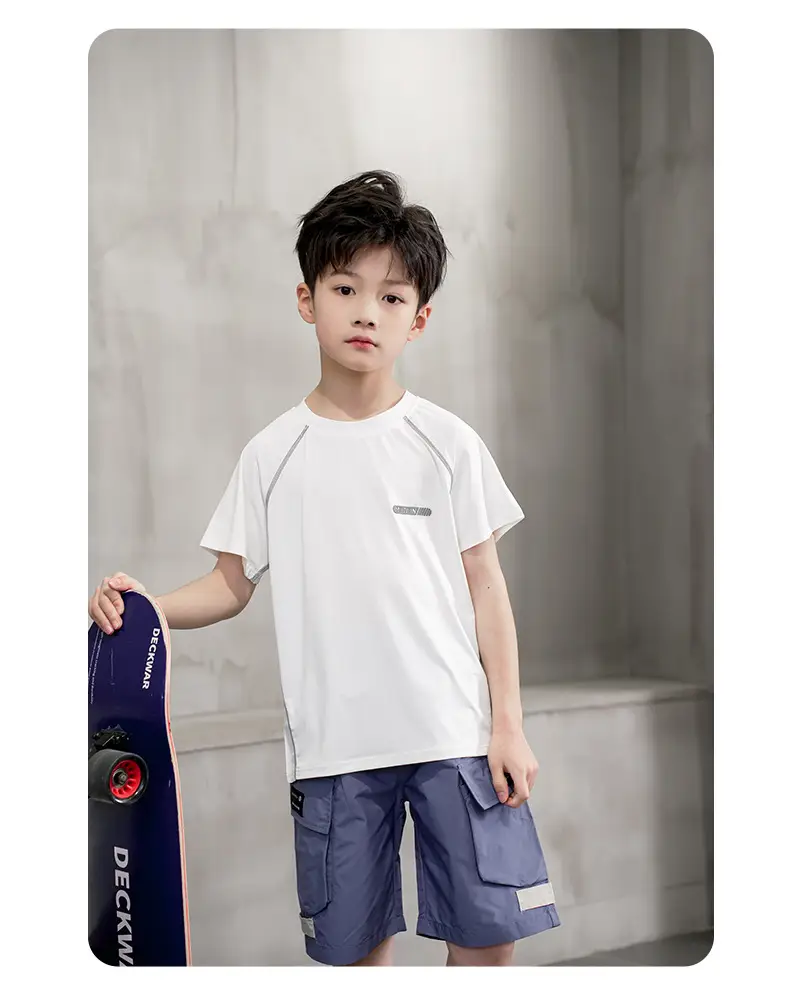 Pink Quick-Drying Kids T-Shirt Medium to Large — feature 28