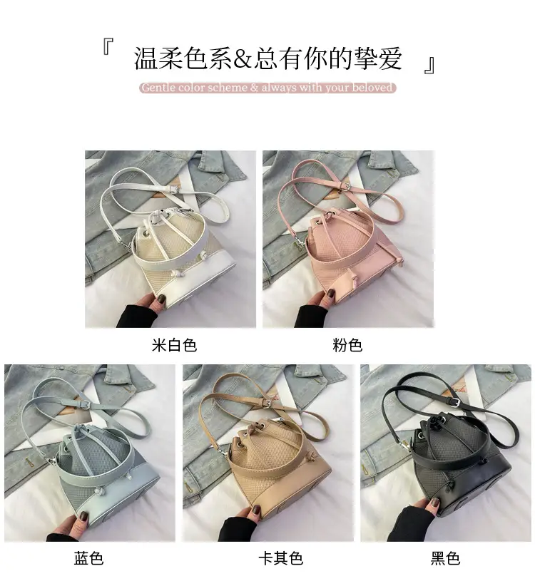 White Retro Bucket Bag for Women Shoulder Carry — feature 3