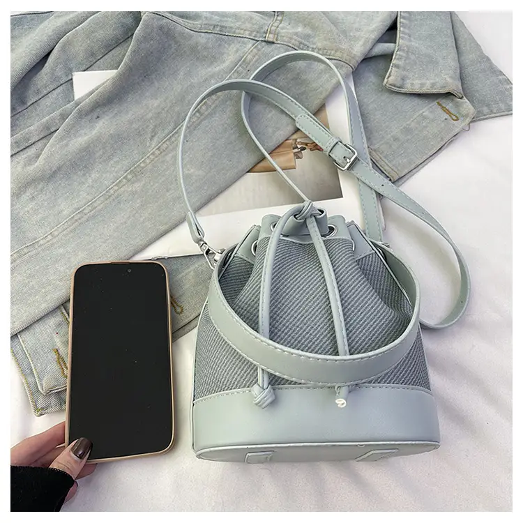 White Retro Bucket Bag for Women Shoulder Carry — feature 44