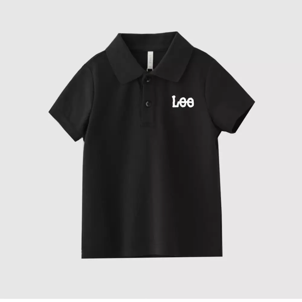 Kids Korean Style Polo Shirt Black Medium to XL — feature 10