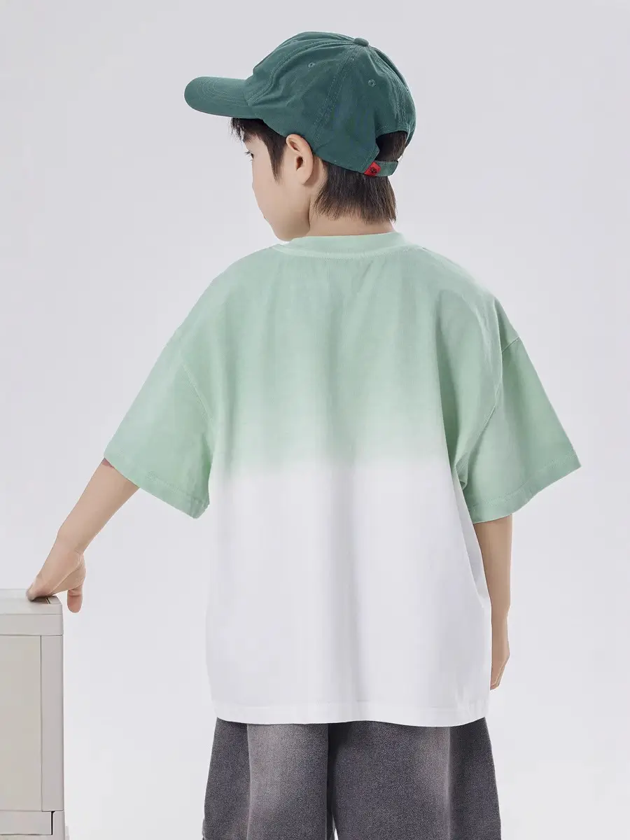 Boys Gradient Cotton T-Shirt Medium Large Summer - Image 7