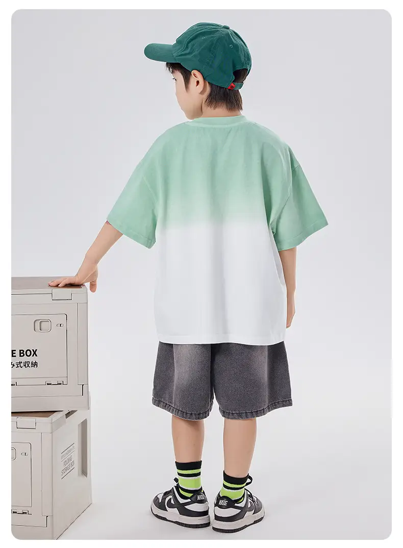 Boys Gradient Cotton T-Shirt Medium Large Summer — feature 11
