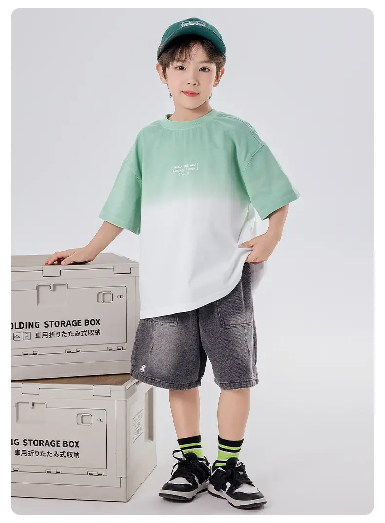 Boys Gradient Cotton T-Shirt Medium Large Summer — feature 12