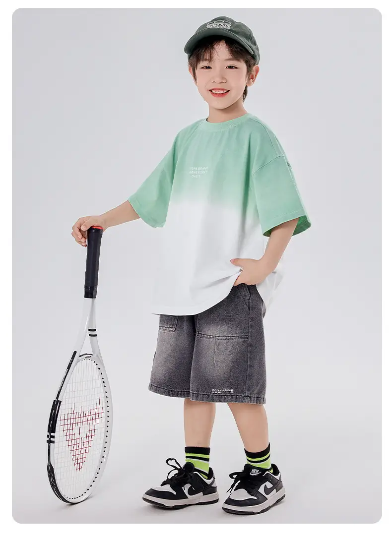 Boys Gradient Cotton T-Shirt Medium Large Summer — feature 13
