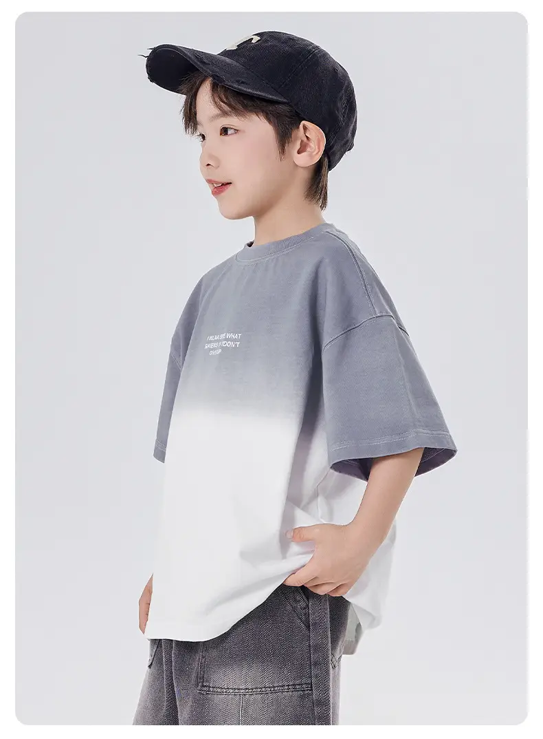 Boys Gradient Cotton T-Shirt Medium Large Summer — feature 5
