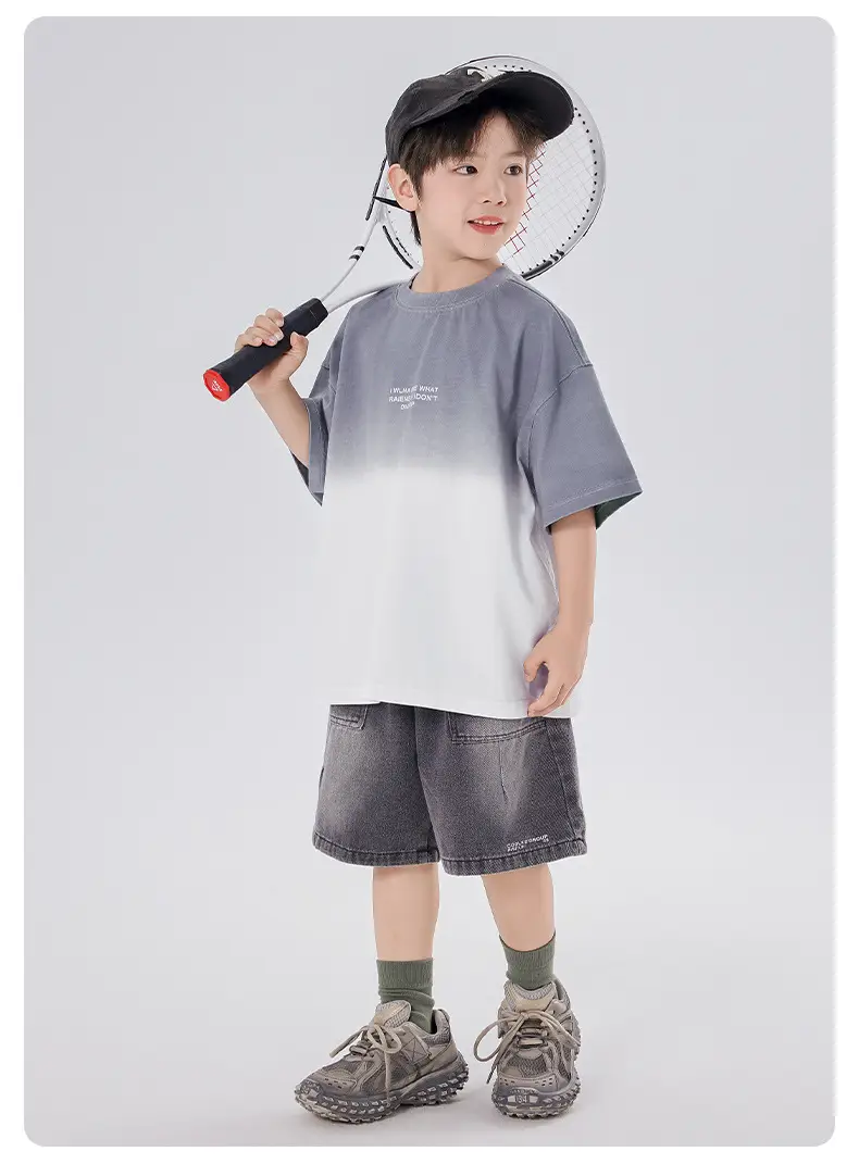 Boys Gradient Cotton T-Shirt Medium Large Summer — feature 6