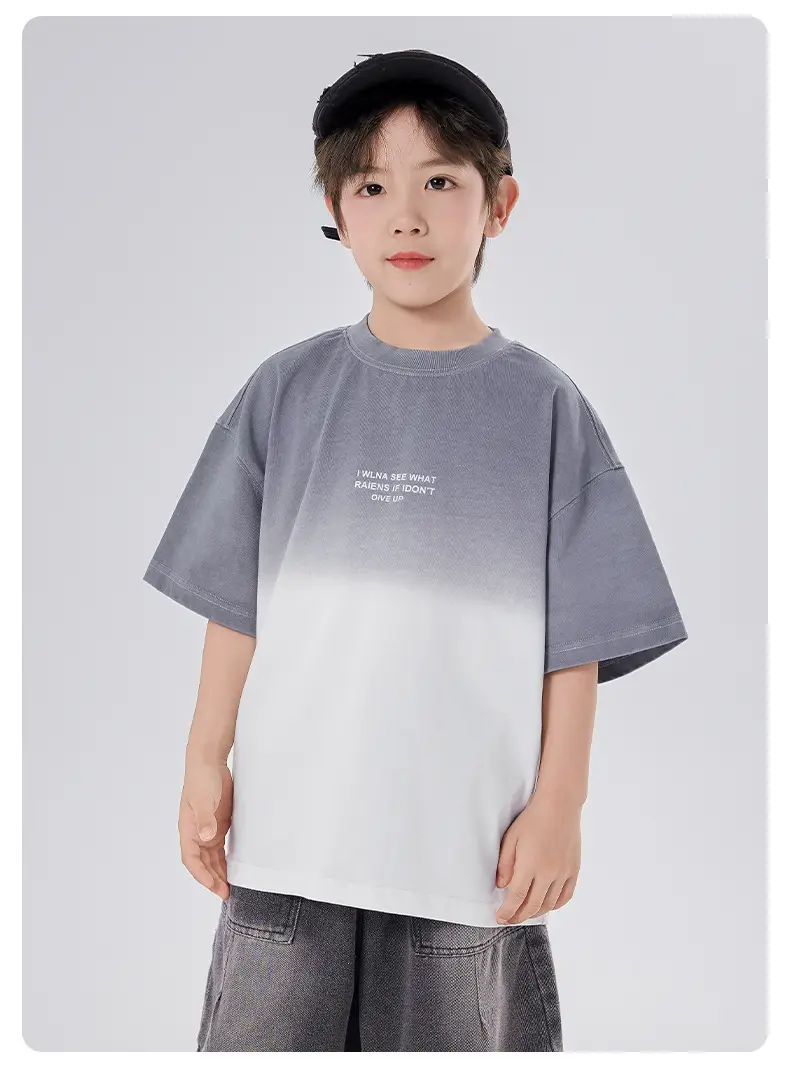 Boys Gradient Cotton T-Shirt Medium Large Summer — feature 7