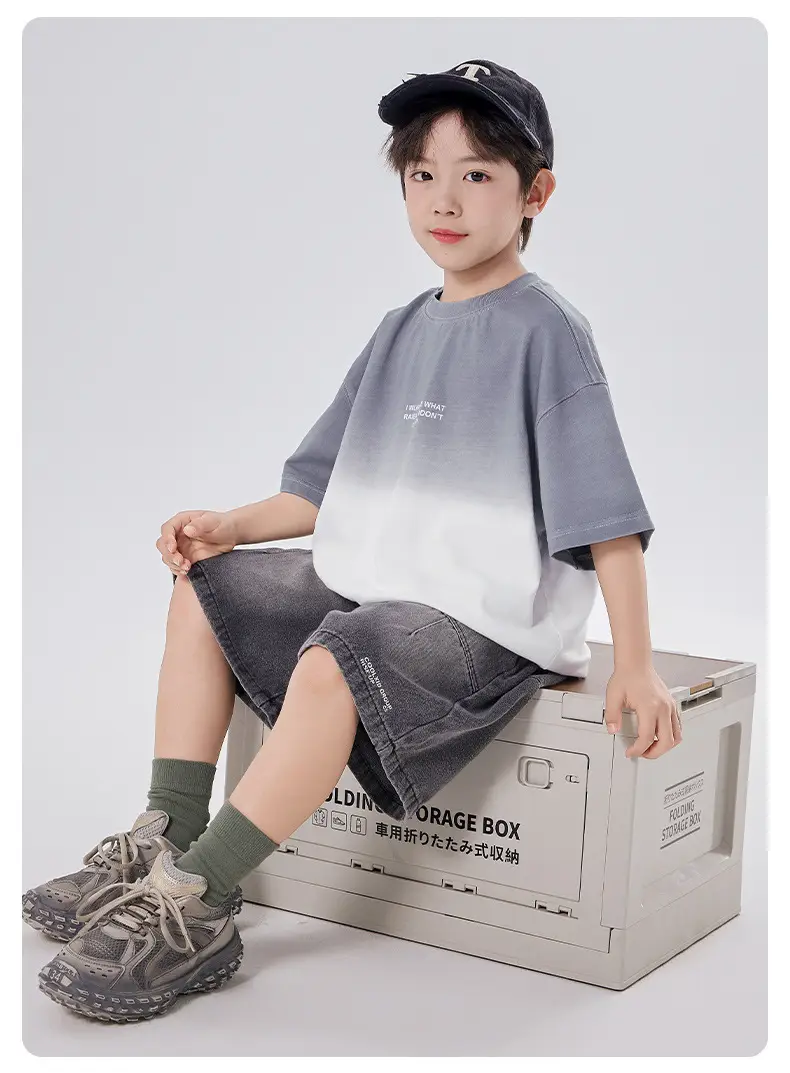 Boys Gradient Cotton T-Shirt Medium Large Summer — feature 8
