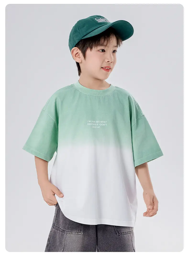 Boys Gradient Cotton T-Shirt Medium Large Summer — feature 9
