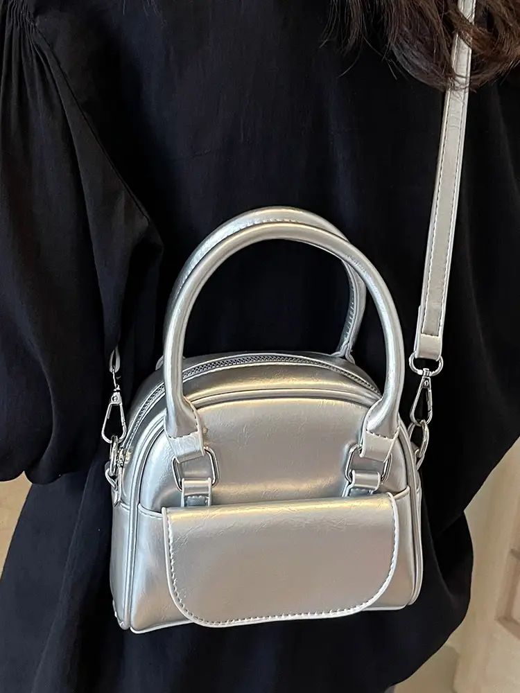 Korean Style Square Handbag for Women Cream - Image 9