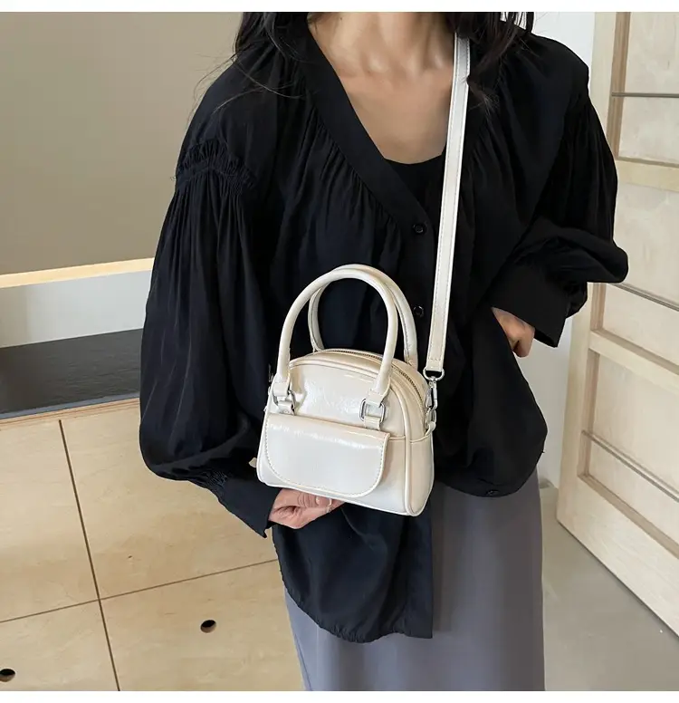 Korean Style Square Handbag for Women Cream — feature 19