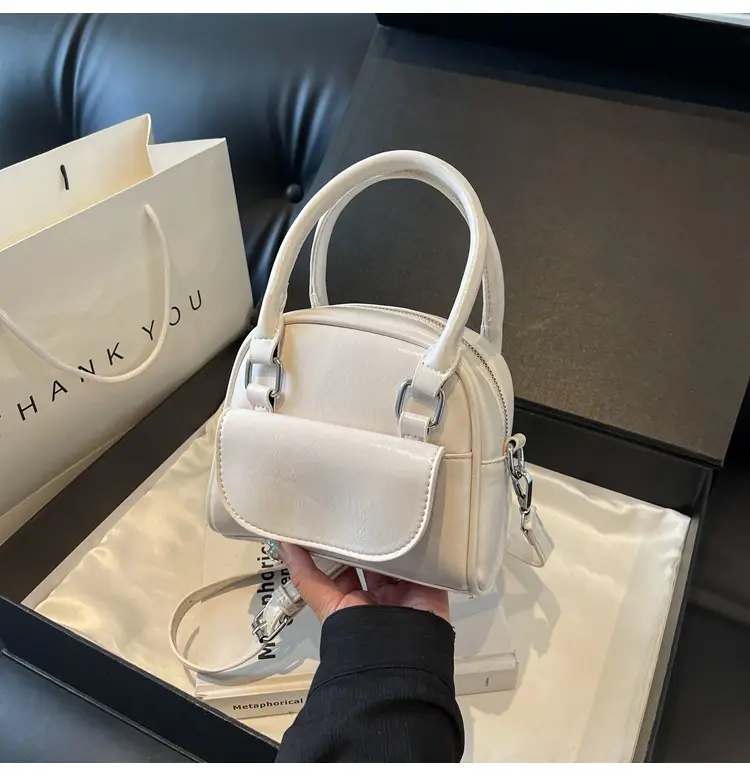Korean Style Square Handbag for Women Cream — feature 24