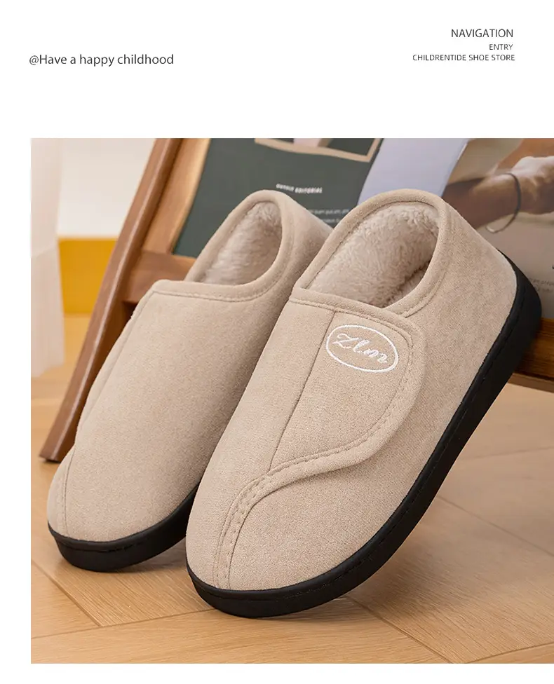 Winter Cotton Shoes for Women at Home and Indoor, Warm Fleece-Lined and Thickeneded Fur Slippers, Cross-Border Drop Shipping Velcro Casual Cotton Boots — feature 23
