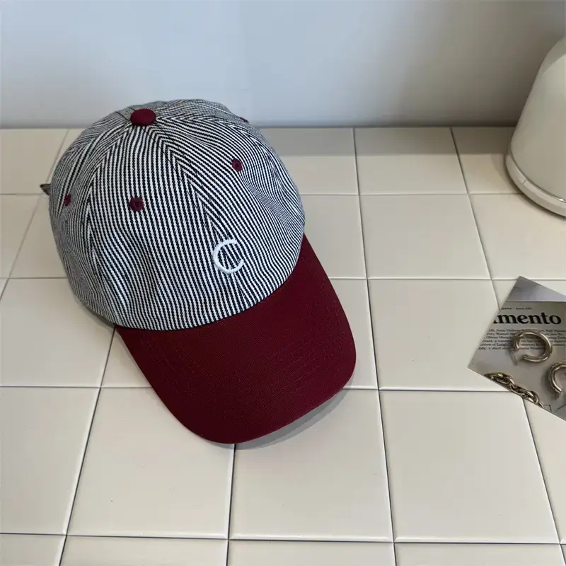 Women Maroon Baseball Cap Sunshade with White Back - Image 2