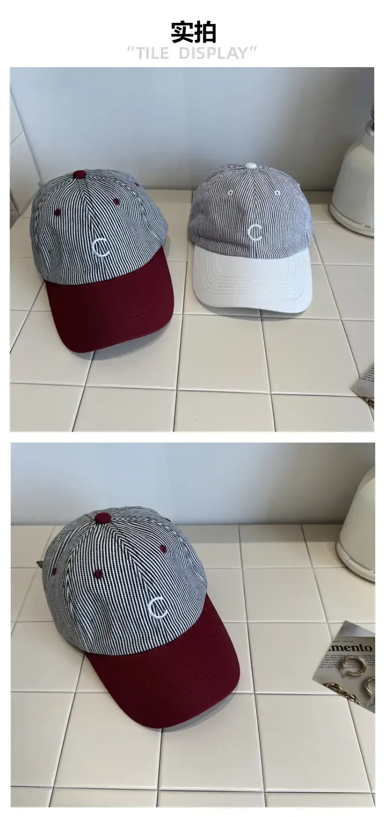 Women Maroon Baseball Cap Sunshade with White Back — feature 3