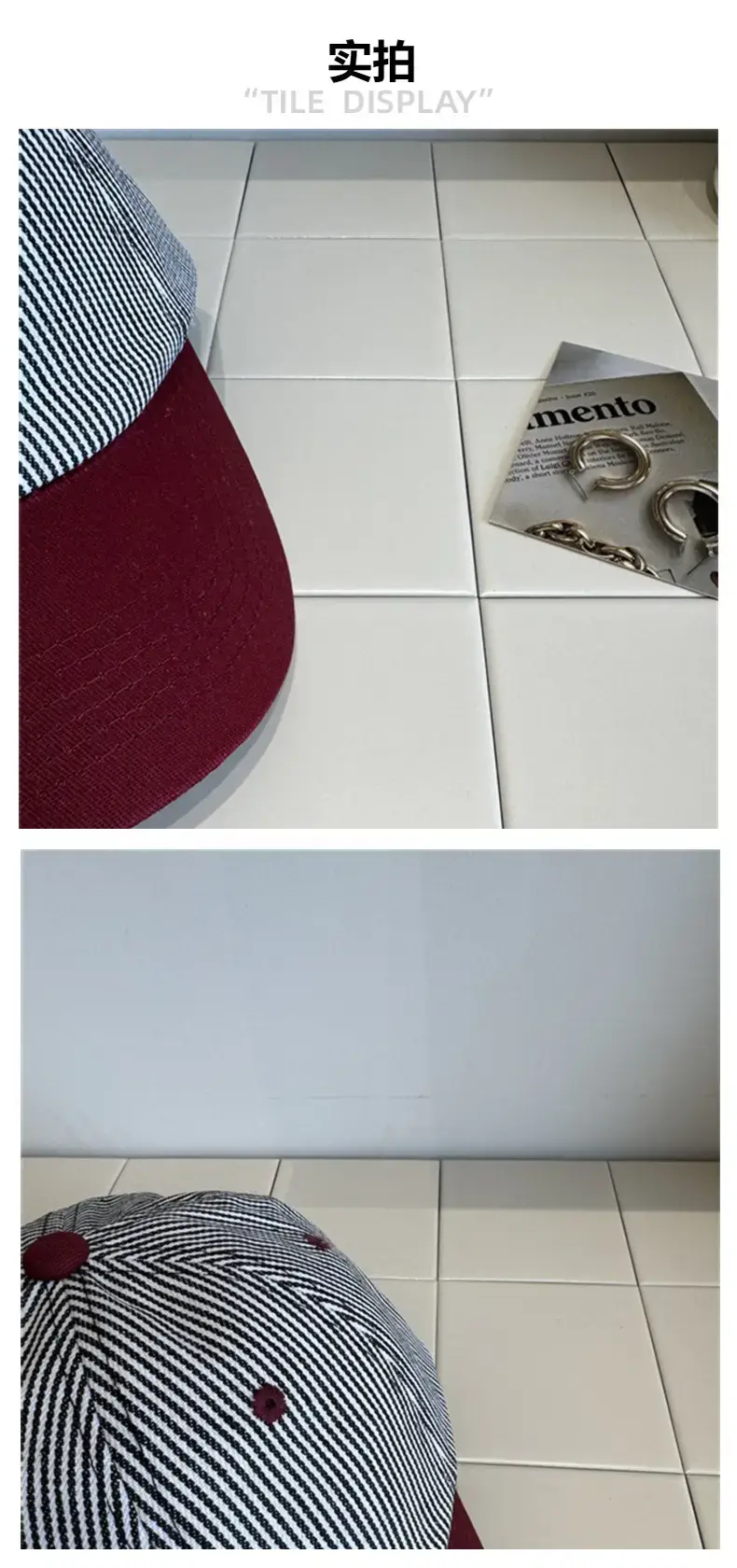 Women Maroon Baseball Cap Sunshade with White Back — feature 4