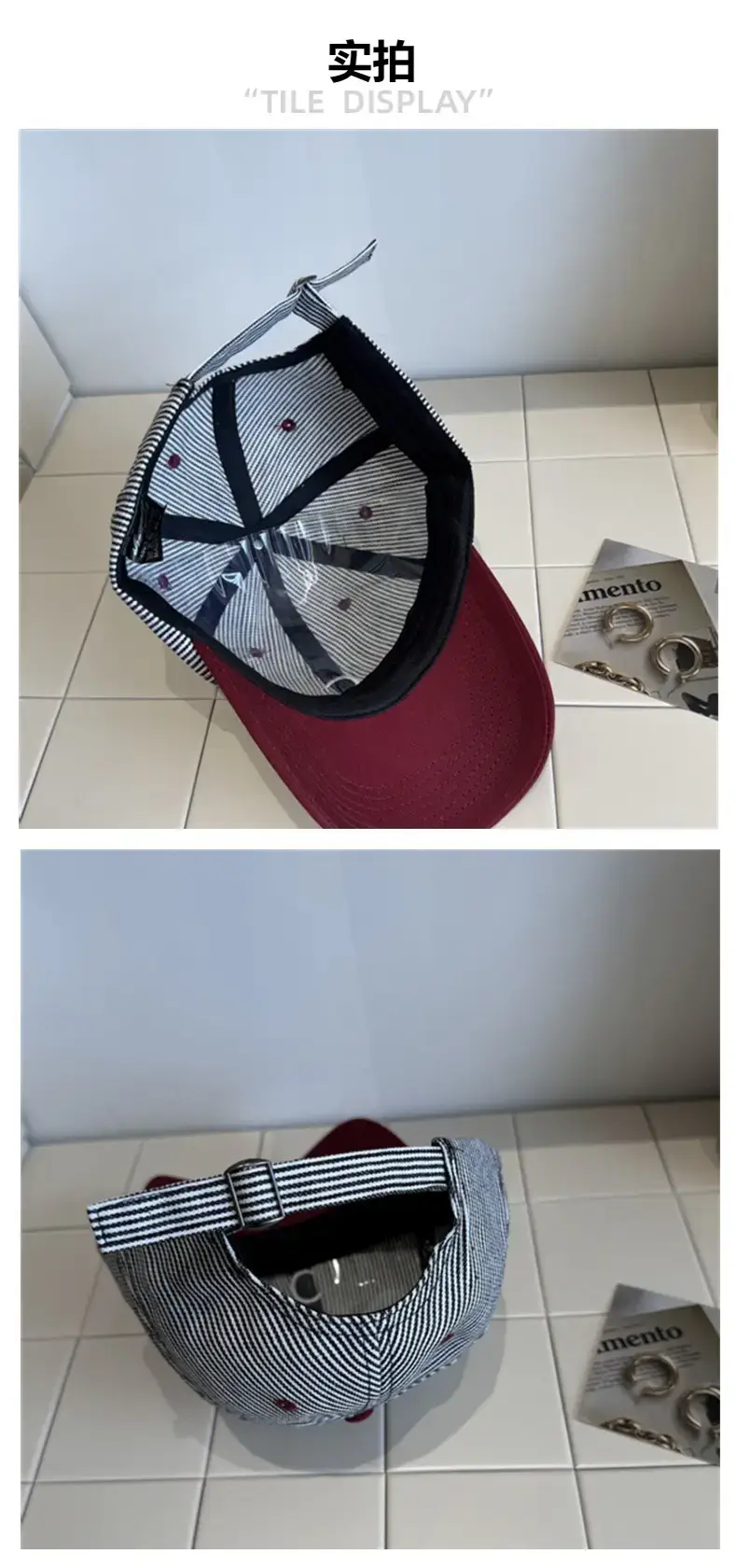 Women Maroon Baseball Cap Sunshade with White Back — feature 5