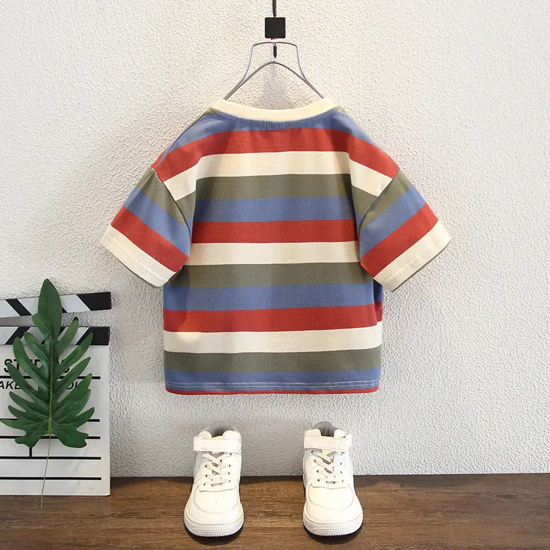 Boys Striped T-Shirt Shorts Set 2025 Summer