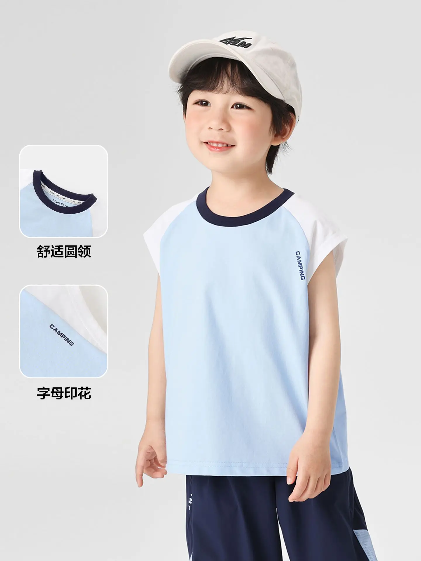Right European Boys Sleeveless T-Shirt Cotton 2025 - Image 10