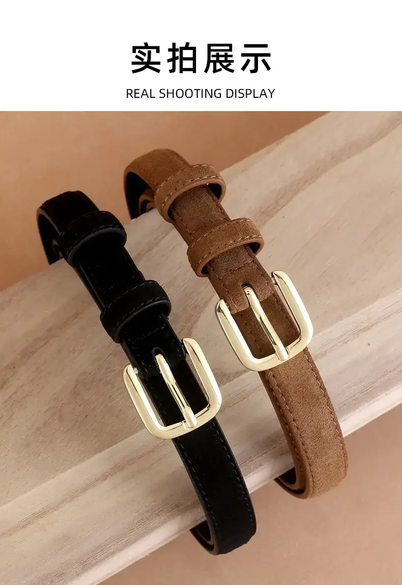 2025 Women's Korean Style Leather Belt Brown β feature 17