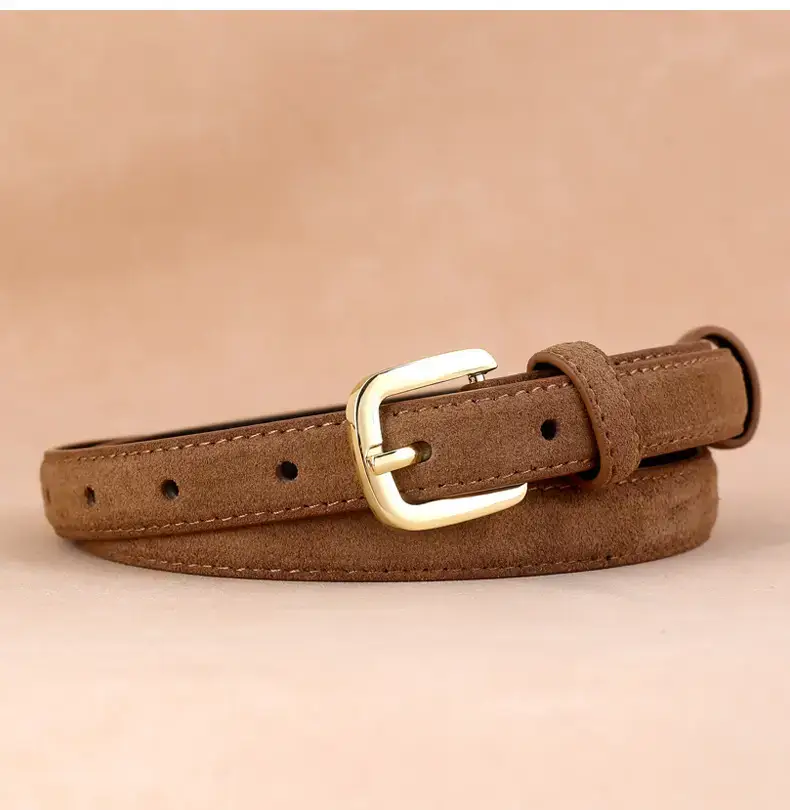 2025 Women's Korean Style Leather Belt Brown β feature 20