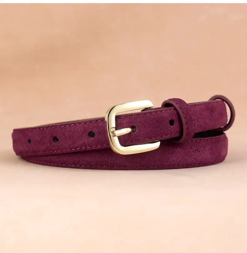 2025 Women's Korean Style Leather Belt Brown β feature 21