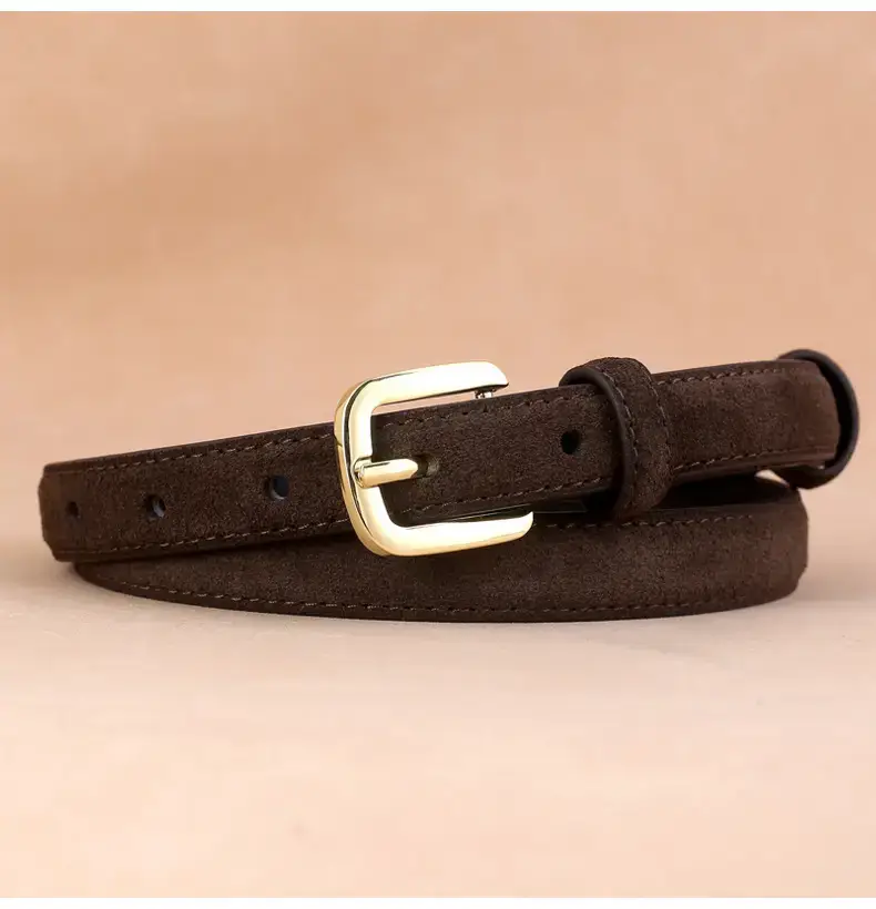2025 Women's Korean Style Leather Belt Brown β feature 22